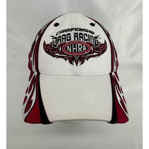 Main Gate NHRA Drag Racing Hat Mens OSFM White Red Black 2015 Flame Embroidered